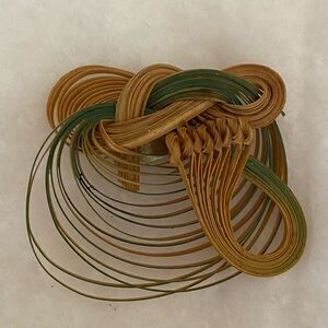 Vintage Bamboo Woven Brooch